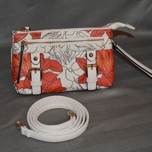 Orange White Gray Wristlet/Crossbody Purse *NEW*